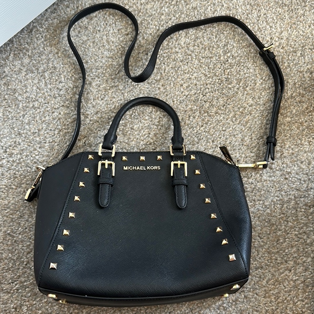 Black and gold stud Michael Kors Crossbody